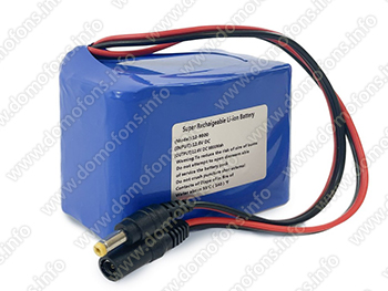 Литий-ионный аккумулятор 9800 мАч - 12 вольт, для видеокамер, домофонов и видеоглазков