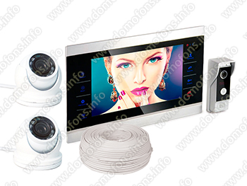 Комплект видеодомофона с камерами HDcom S-104 + две камеры KDM-6413G