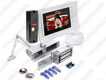 Комплект видеодомофона HDcom W-417NM с электромагнитным замком Power Lock 400G