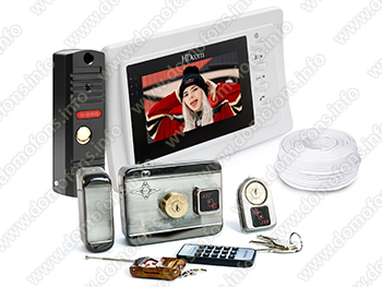 Комплект видеодомофона HDcom W-417NM с электромеханическим замком AX-066