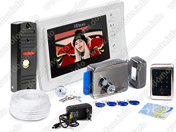 Комплект видеодомофона HDcom W-417NM с электромеханическим замком Anxing Lock-Титан