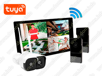 Комплект беспроводной домофон TUYA Wi-Fi с 2-мя камерами и 2-мя ...