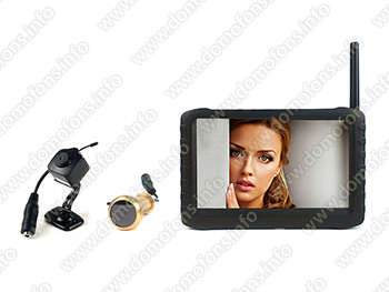 Беспроводной видеоглазок с дополнительной камерой Radio DVR + C-100