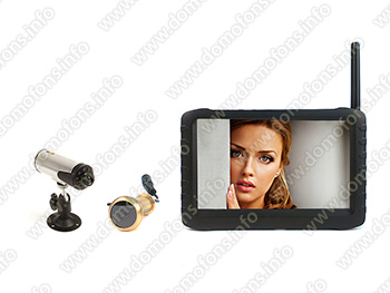 Беспроводной видеоглазок с дополнительной аккумуляторной камерой Radio DVR + KS-301