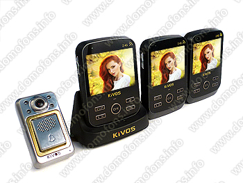 Беспроводной видеоглазок с тремя мониторами - "Radio-KDB-300 (1+3)" общий вид спереди