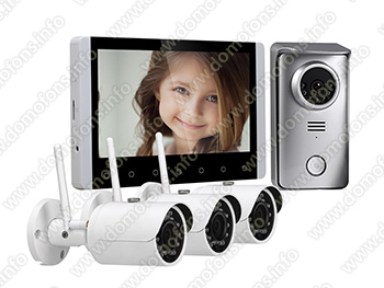 Беспроводной домофон с 3 камерами Skynet C70 (1+3) с запись фото и видео