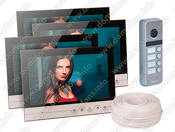 V90RM комплект домофона на 4 квартиры