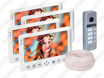 HDcom B-714AHD комплект домофона на 4 квартиры