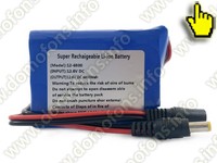 Литий-ионный аккумулятор 6800 мАч - 12 вольт, для видеокамер и видеоглазков