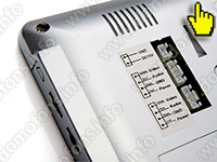 Цветной HD домофон 7 для частного дома Eplutus EP-7300-W - разъемы подключения монитора