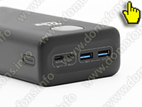 Портативный Powerbank аккумулятор Mivo емкостью 40000 мАч - разъемы подключения