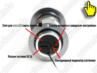 Беспроводной IP WI-FI видеоглазок TUYA с записью в облако HDcom T203-8G - основные элементы