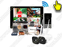 Беспроводной комплект домофона SkyNet 1000 (1+2+AX066)