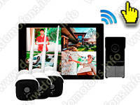 Беспроводной комплект домофона SkyNet 1000 (1+3)