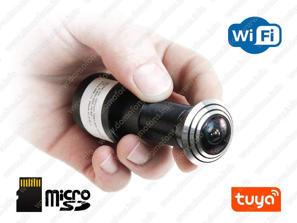 Беспроводной облачный IP WI-FI видеоглазок TUYA HDcom T201-8G (Black ...