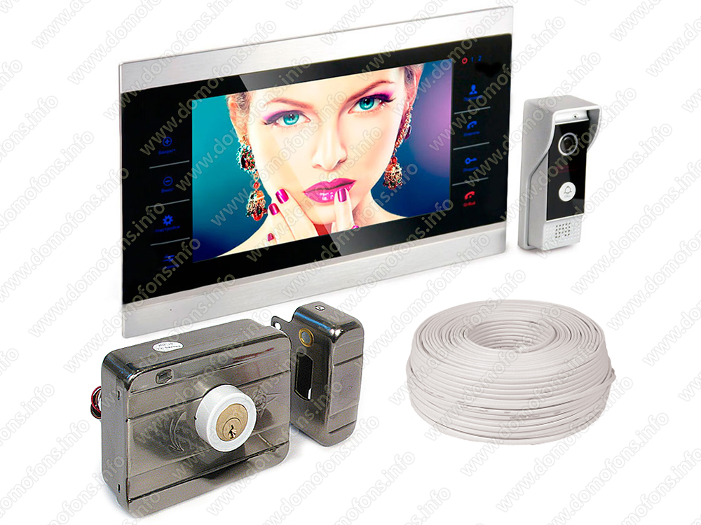 Комплект: видеодомофон HDcom S-104 с электромеханическим замком  .