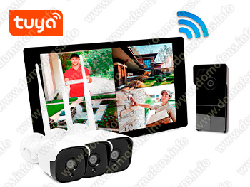 Комплект цветной Wi-Fi домофон TUYA с 3 камерами - "SkyNet 1000 (1+3 ...
