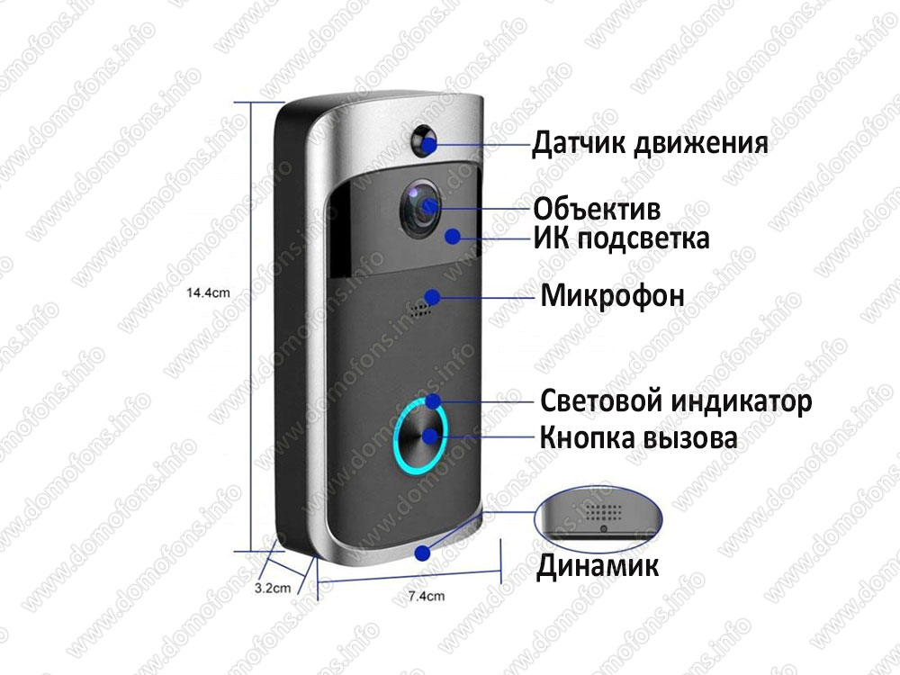 Беспроводной Wi-Fi IP видеодомофон ACTOP AP-M5 с записью в облако ...