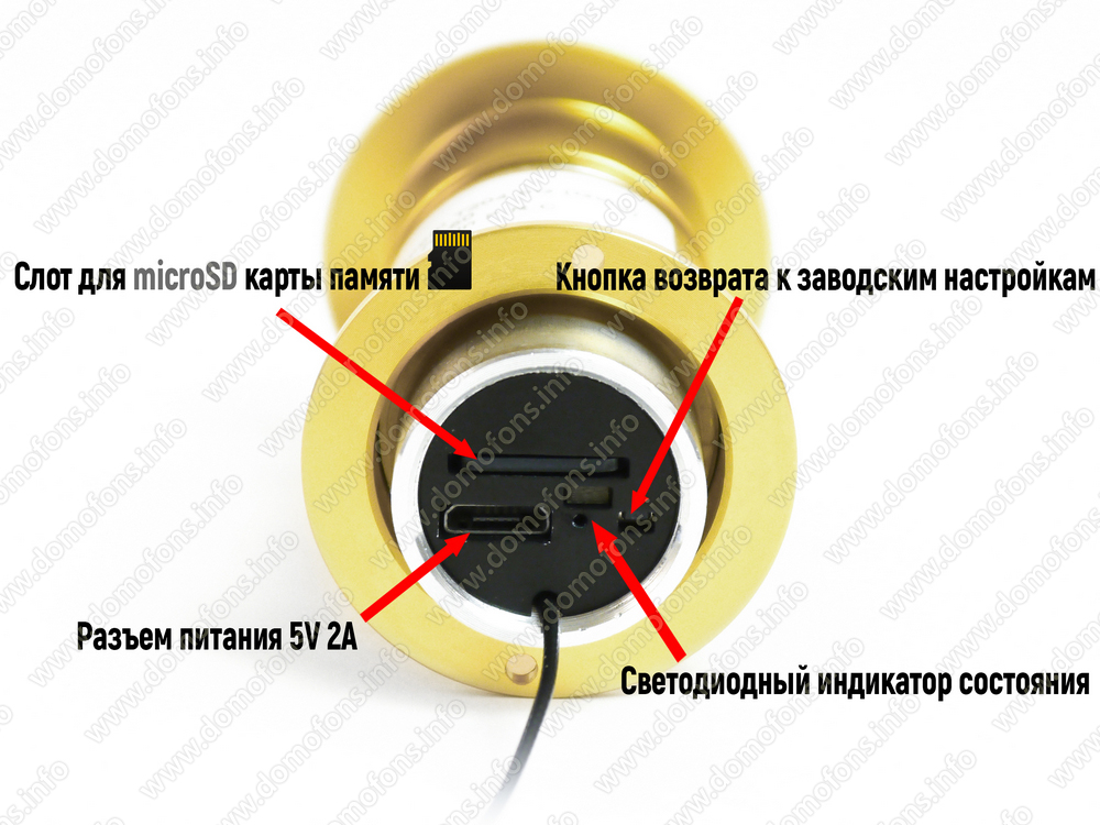Беспроводной IP WI-FI видеоглазок TUYA с облаком HDcom T204-8G (Gold ...